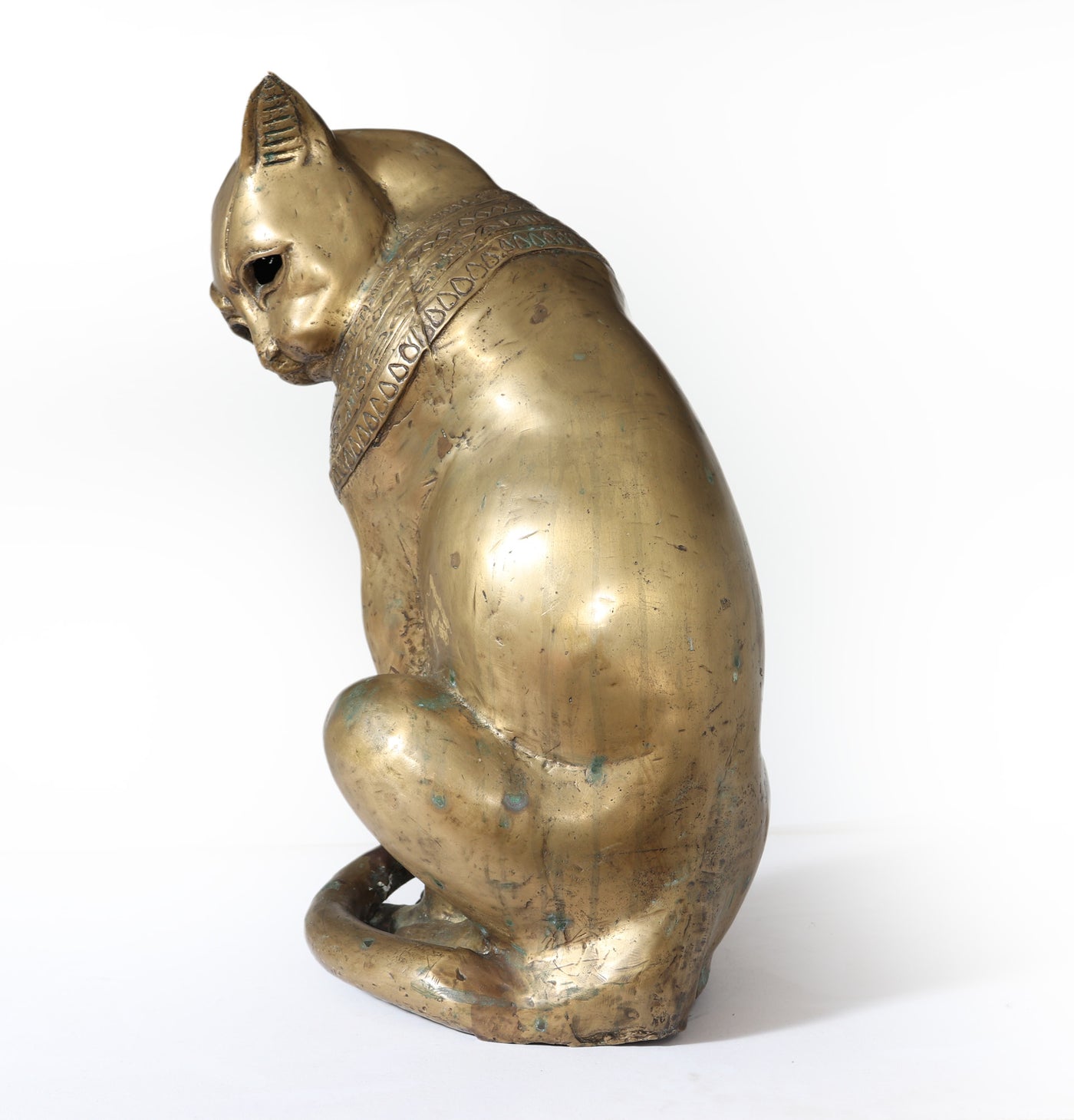 Art Deco Bronze Egyptian Cat goddess Bastet back