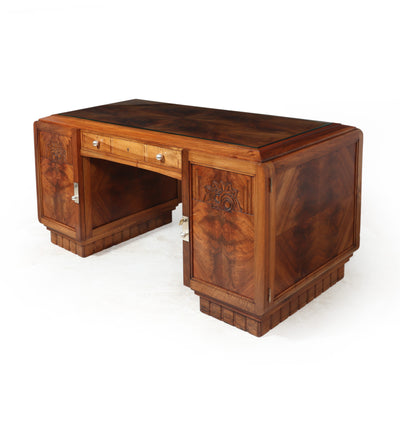French Art Deco Desk in Walnut