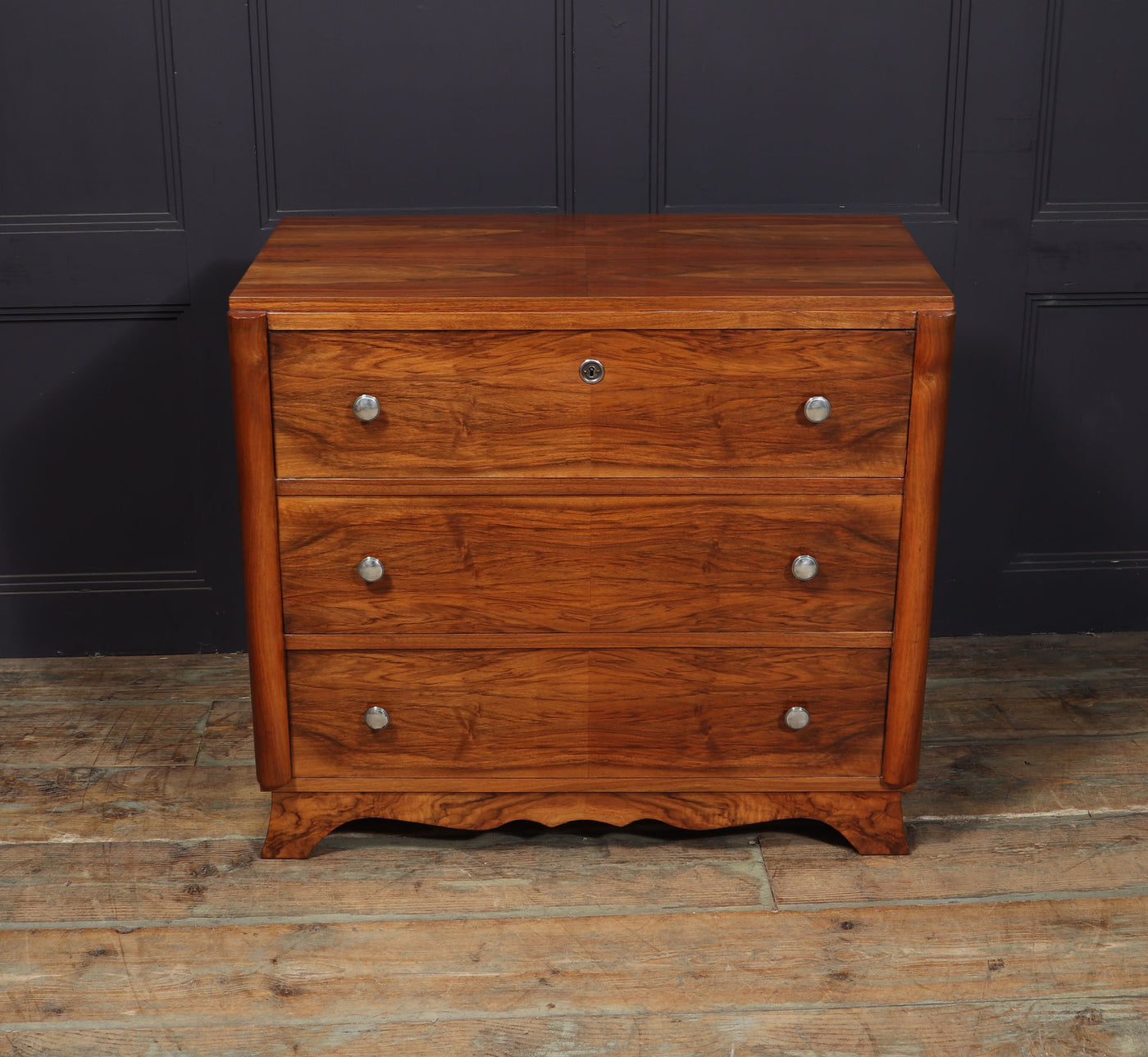 French Art Deco Walnut Chest of Drawers room