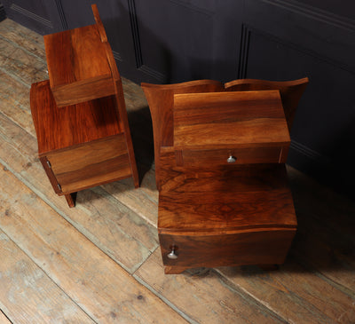 Pair of French Art Deco Walnut Bedside Cabinets