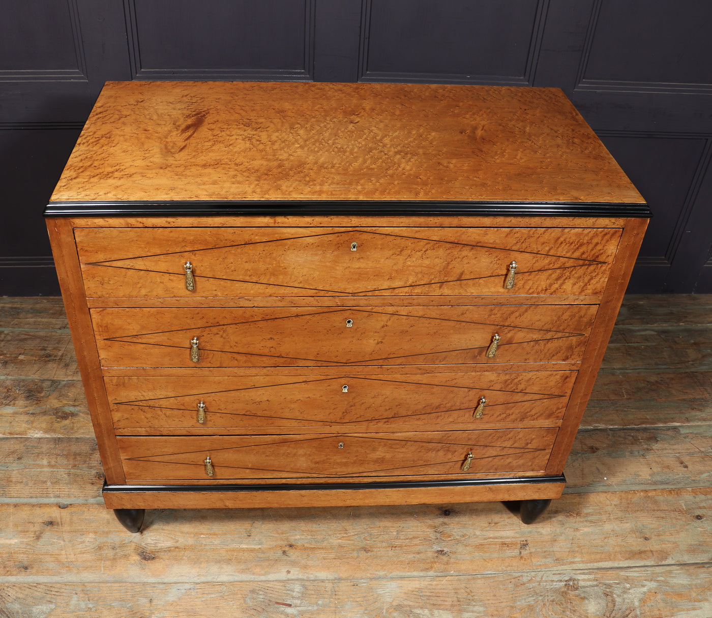Art Deco Chest of Drawers in Birds Eye Maple