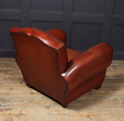 French Moustache Back Leather Club Chair