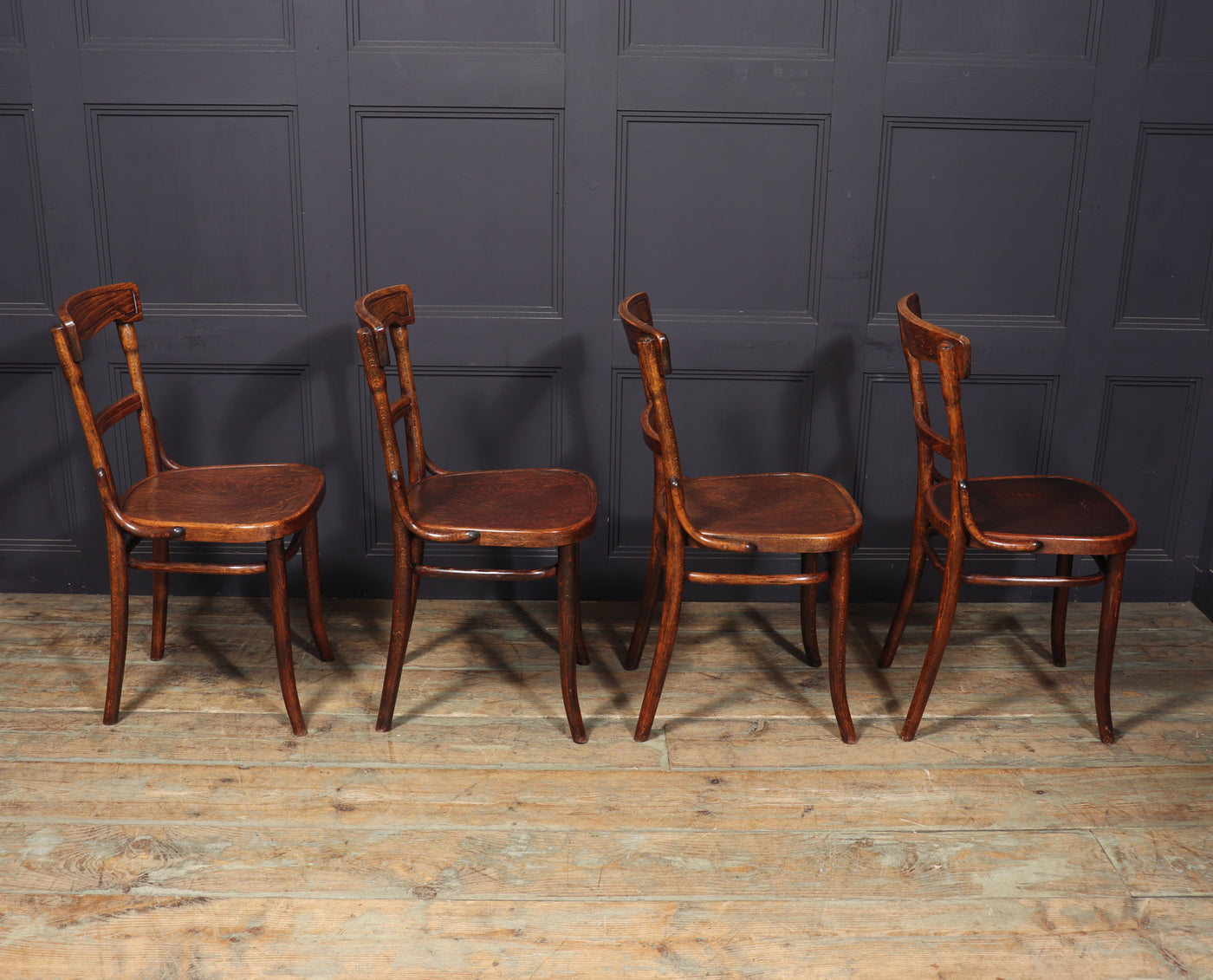 Set of Four Bentwood Chairs by Thonet