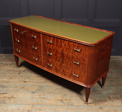 Mid century Chest of drawers in Pommelle Sapele by Dassi