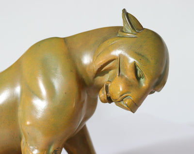 Art Deco Bronze Panther by Rochard head