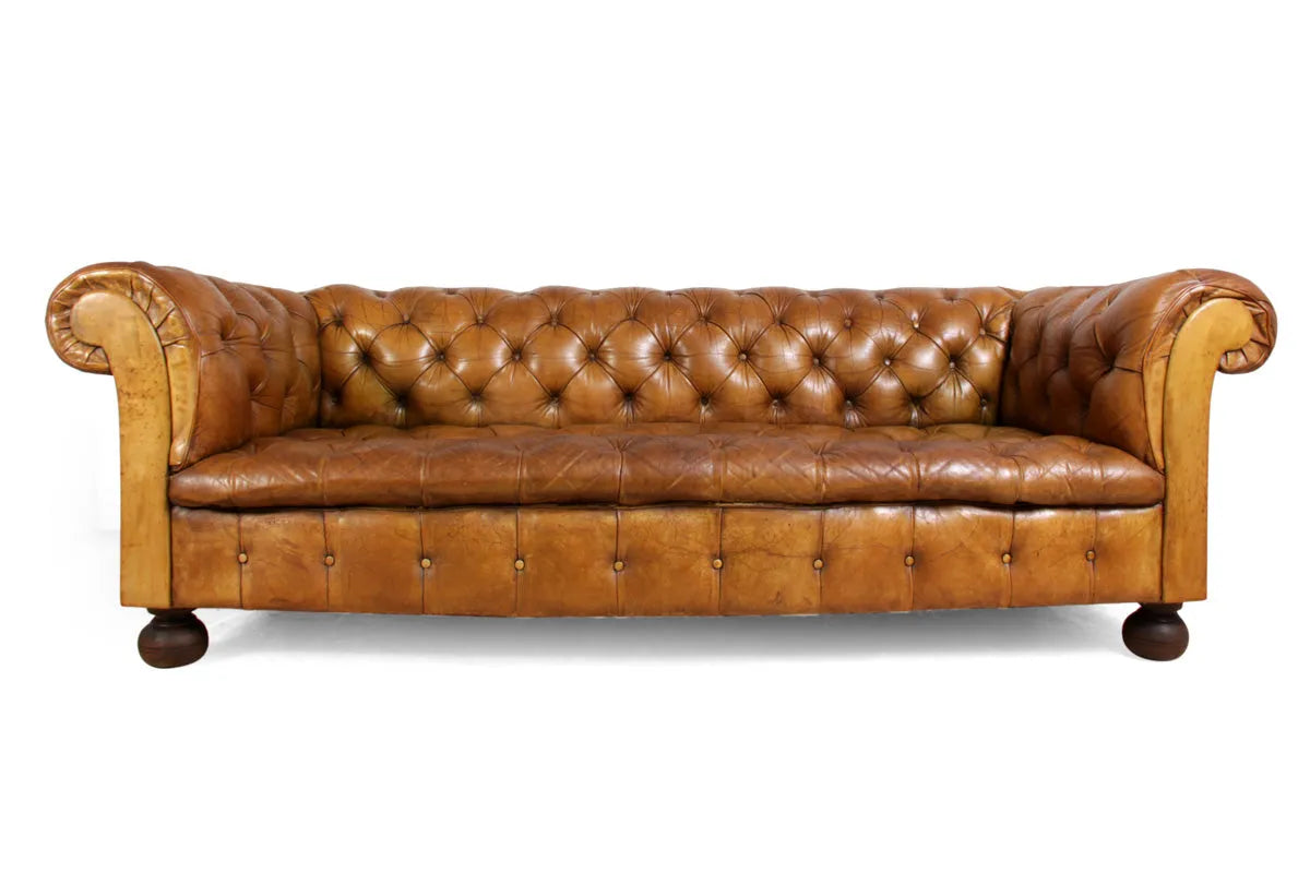 Tan Leather Chesterfield Sofa – The Furniture Rooms