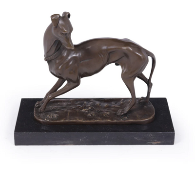 ART DECO WHIPPET SCULPTURE IN BRONZE BY BAYRE
