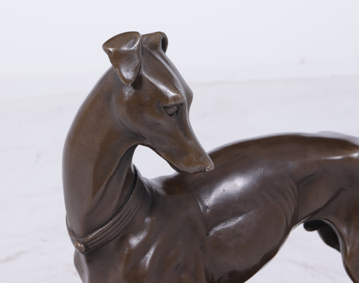 Art Deco Whippet Sculpture in Bronze by Barye