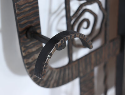 Wrought Iron Coat Rack mirror by Paul Kiss