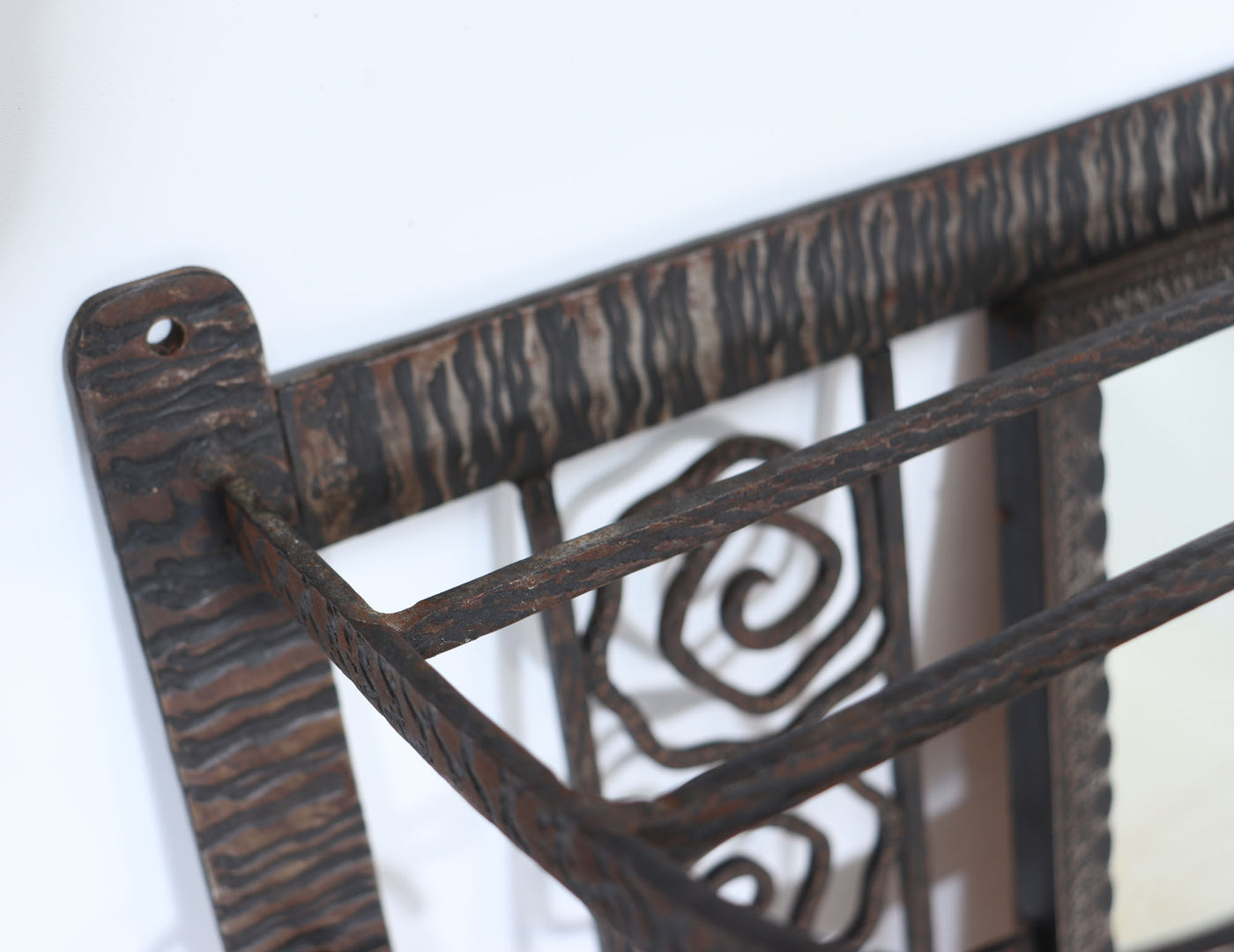Wrought Iron Coat Rack mirror by Paul Kiss top