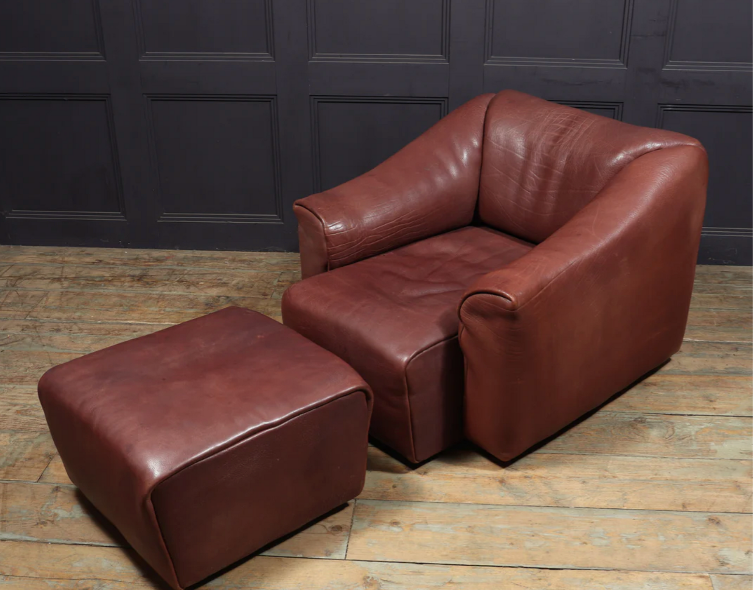 mid century leather chair