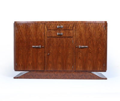 1925 Art Deco Figured Walnut Sideboard