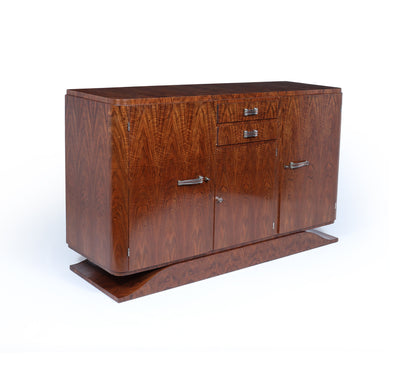 1925 Art Deco Figured Walnut Sideboard