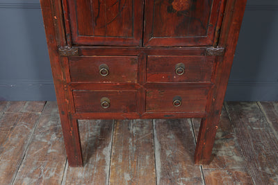 19th Century Chinese Lacquer Cabinet with Painted Panels