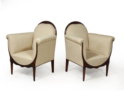 Pair of French Art Deco Armchairs by Paul Follot