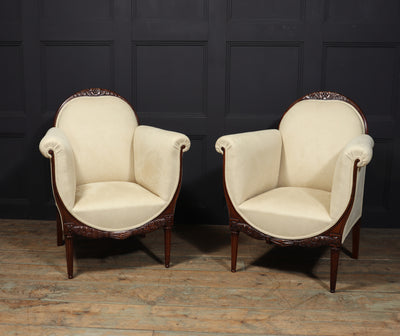 Pair of French Art Deco Armchairs by Paul Follot