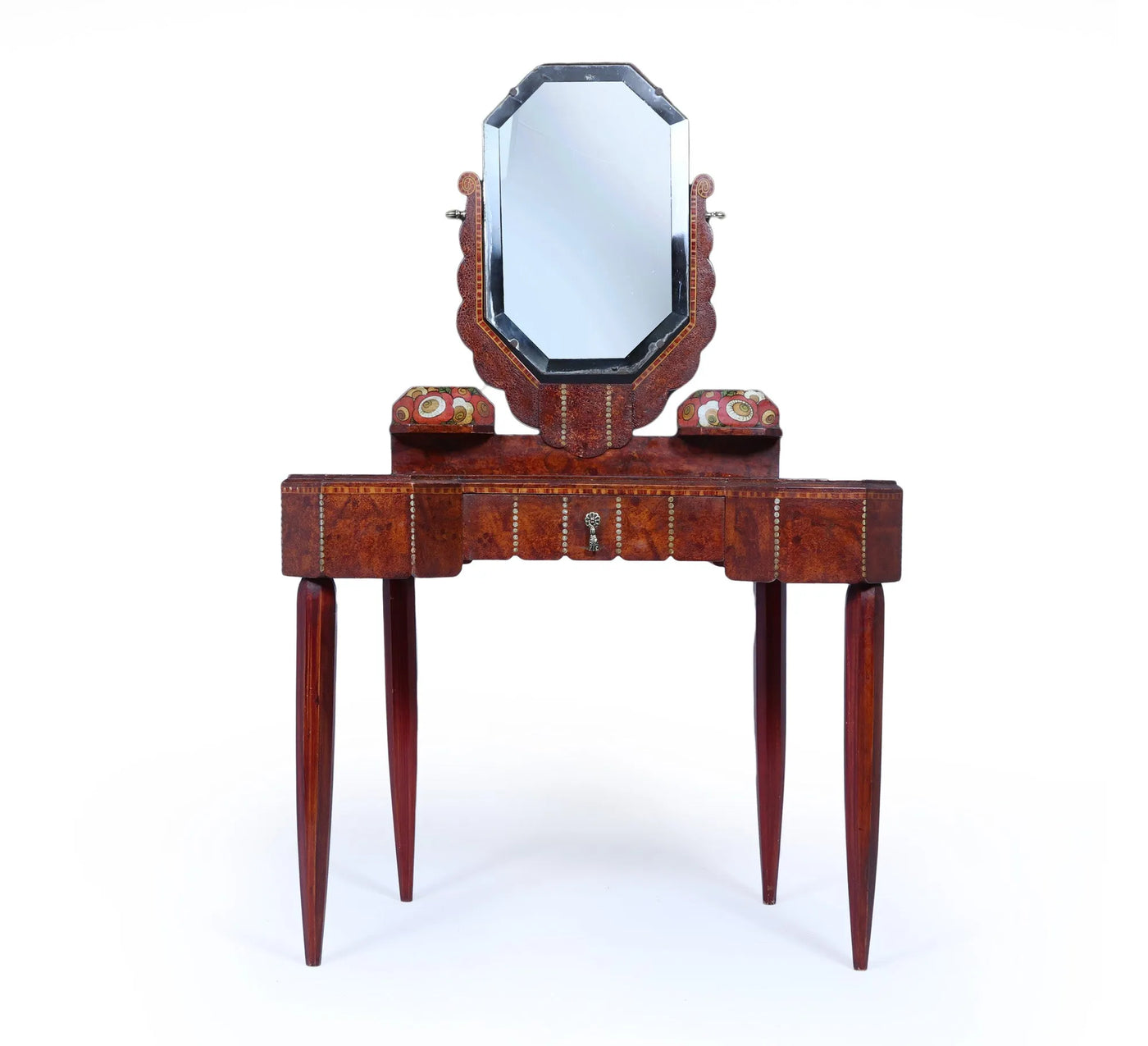 French Art Deco Dressing Table Simulated Amboyna