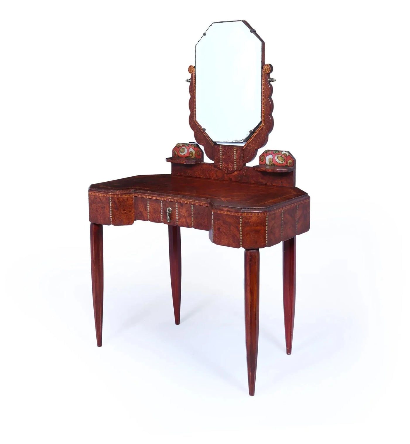 French Art Deco Dressing Table Simulated Amboyna