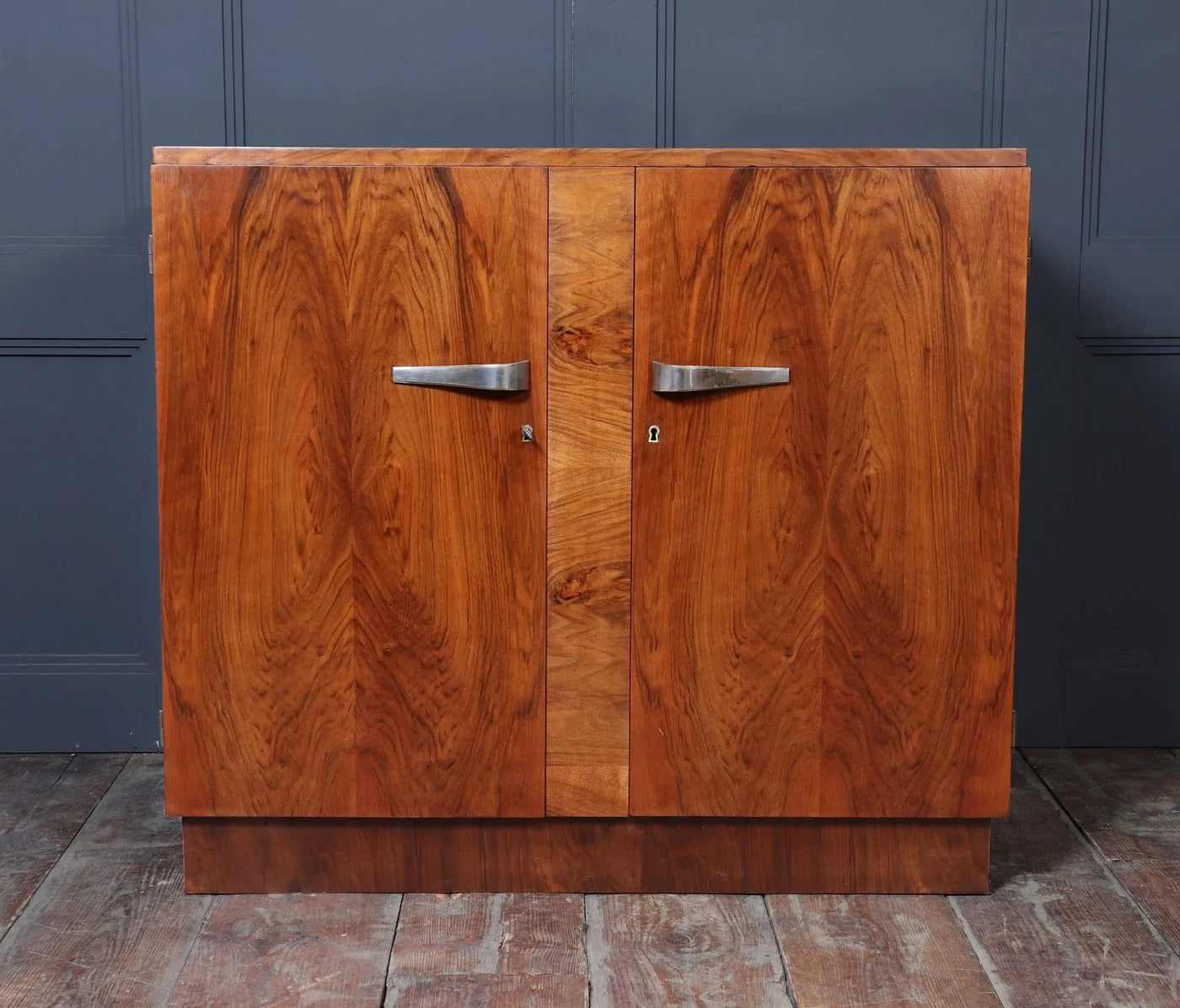 Art Deco Two Door Walnut Cabinet