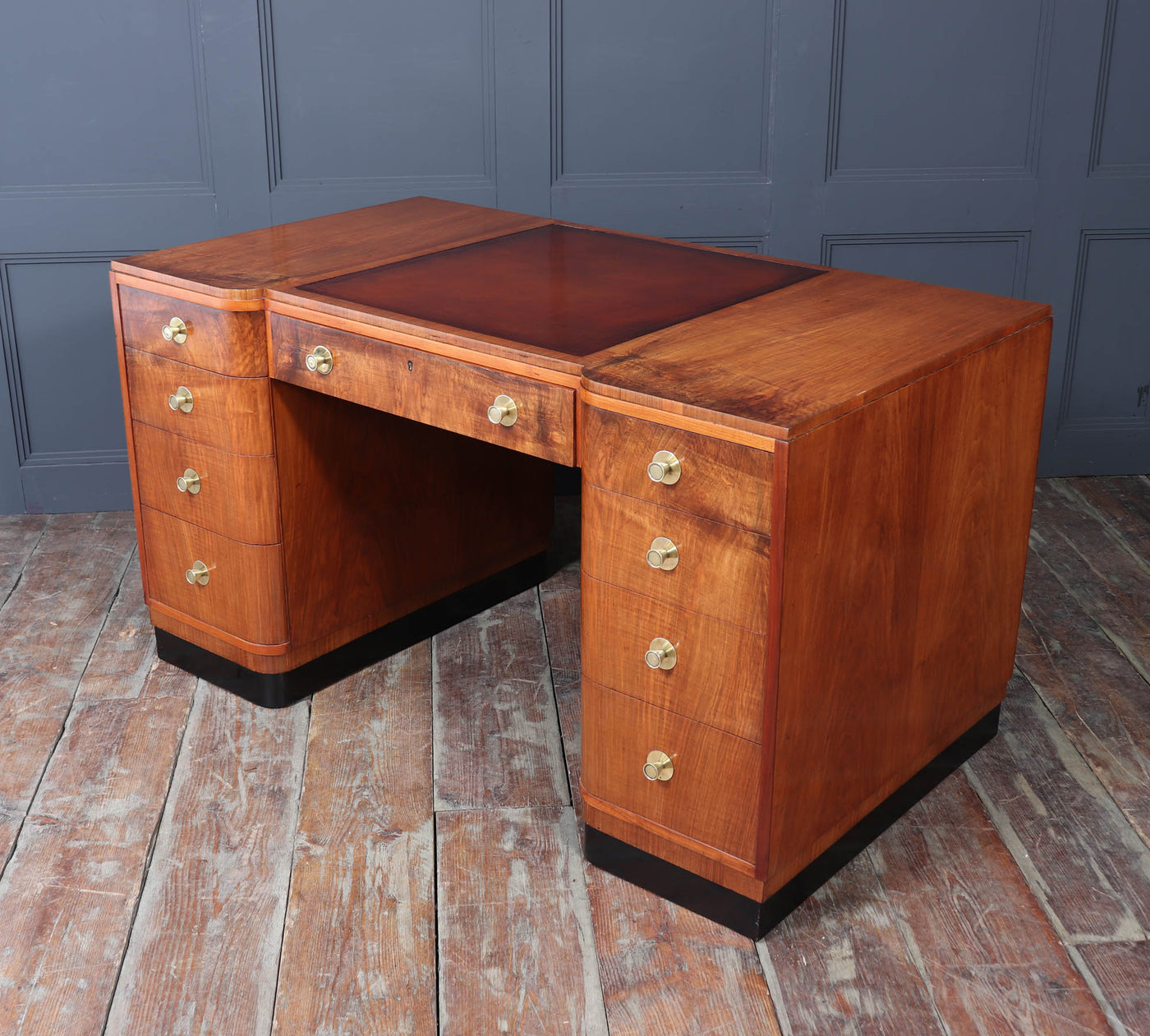 Art Deco Walnut Desk by Waring and Gillows