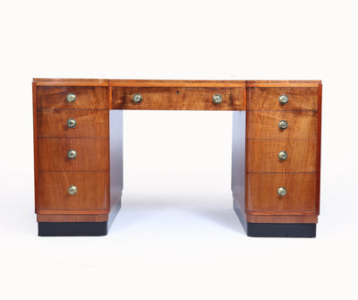 Art Deco Walnut Desk by Waring and Gillows