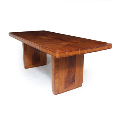 Art Deco Walnut Dining Table end