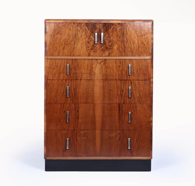 Art Deco Walnut Tallboy c1930