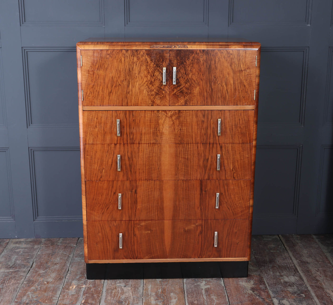 Art Deco Walnut Tallboy c1930