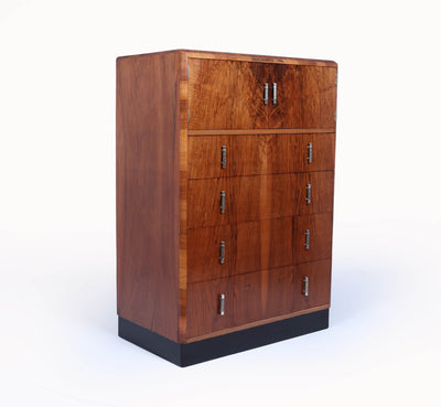 Art Deco Walnut Tallboy c1930