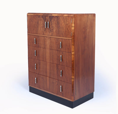 Art Deco Walnut Tallboy c1930