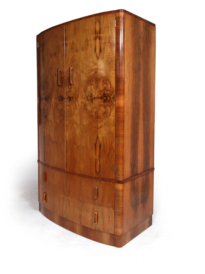 Art Deco walnut Wardrobe  side