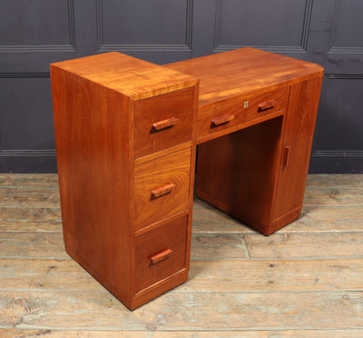 English Art Deco Desk in Solid Cherry Wood c1930