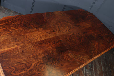 English Art Deco Walnut Extending Dining Table