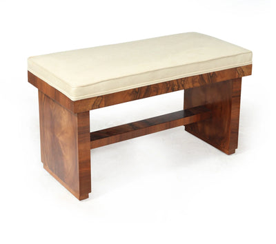 English Art Deco Window Seat in Walnut side 