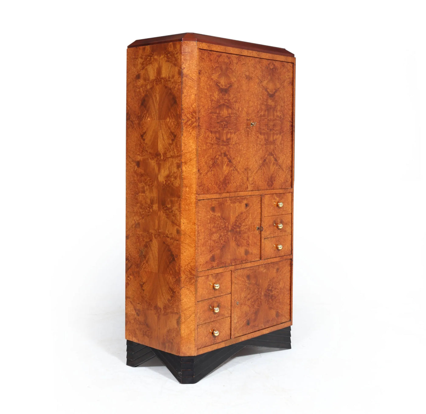 French Art Deco Cabinet in Amboyna side