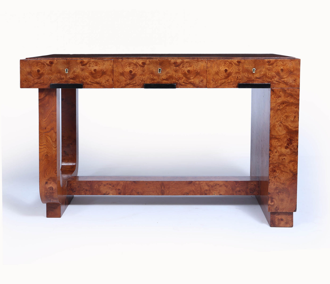 French Art Deco Desk in Burr Maple