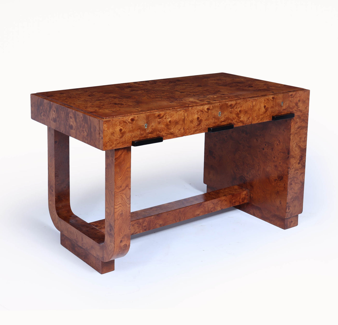 French Art Deco Desk in Burr Maple