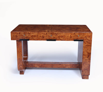 French Art Deco Desk in Burr Maple