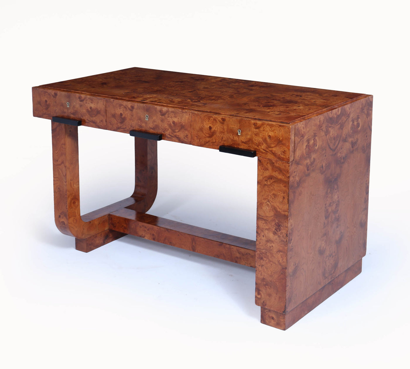 French Art Deco Desk in Burr Maple