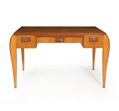 French Art Deco Desk in Oak top