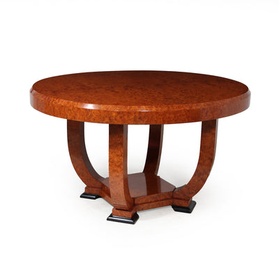 French Art Deco Dining Table in Amboyna