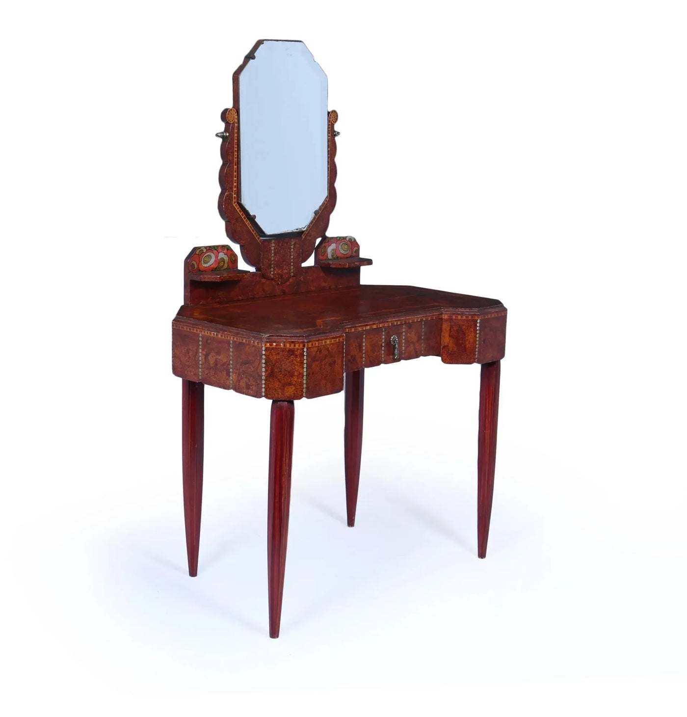 French Art Deco Dressing Table Simulated Amboyna