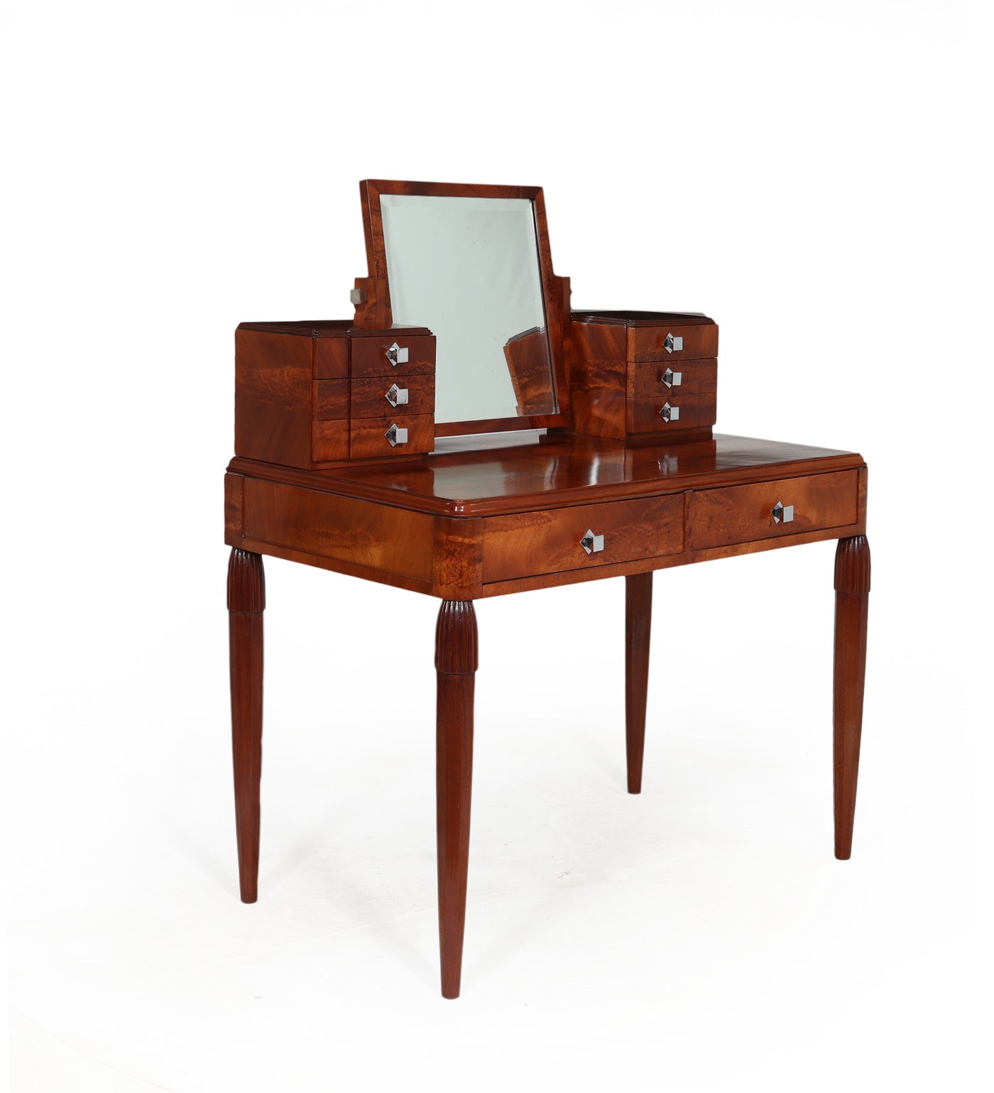 French Art Deco Dressing Table in  Walnut side