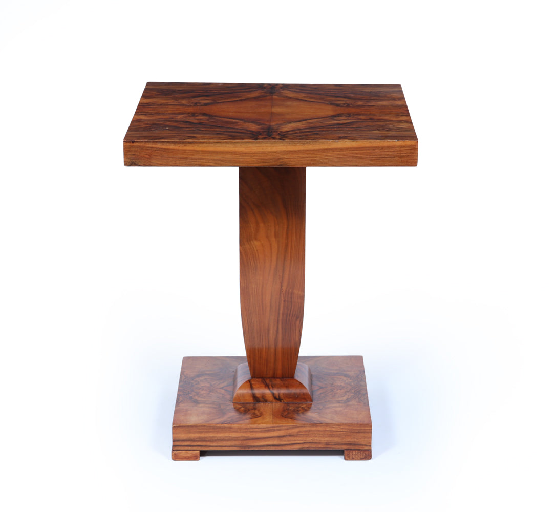 French Art Deco Figured Walnut Cocktail Table, c.1925