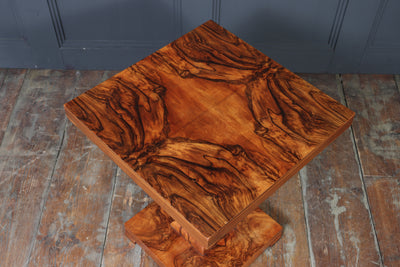 French Art Deco Figured Walnut Cocktail Table, c.1925