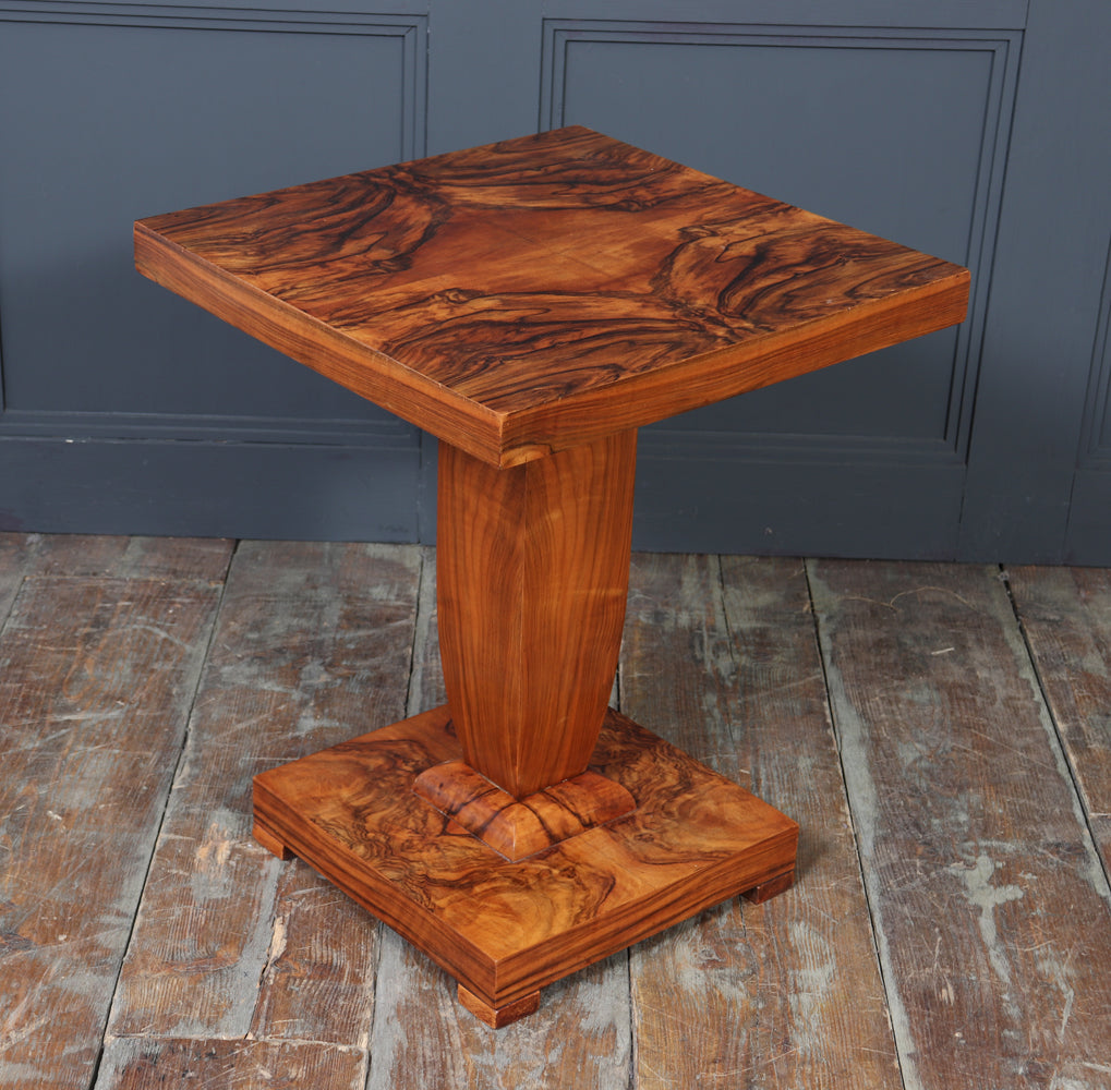 French Art Deco Figured Walnut Cocktail Table, c.1925