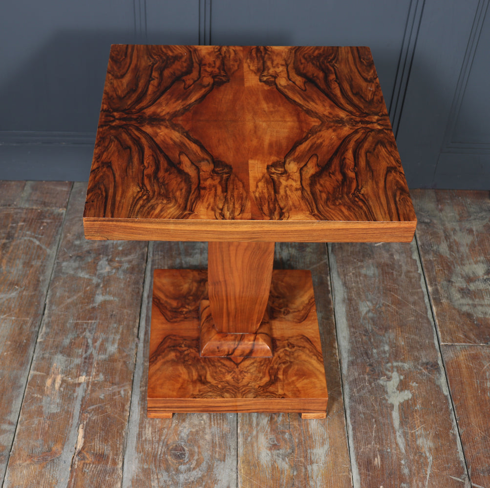 French Art Deco Figured Walnut Cocktail Table, c.1925