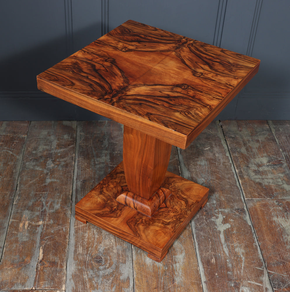 French Art Deco Figured Walnut Cocktail Table, c.1925