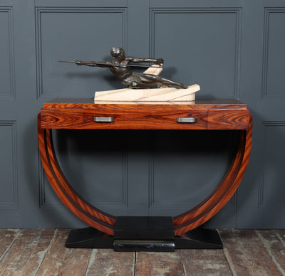 French Art Deco Rosewood Console Table