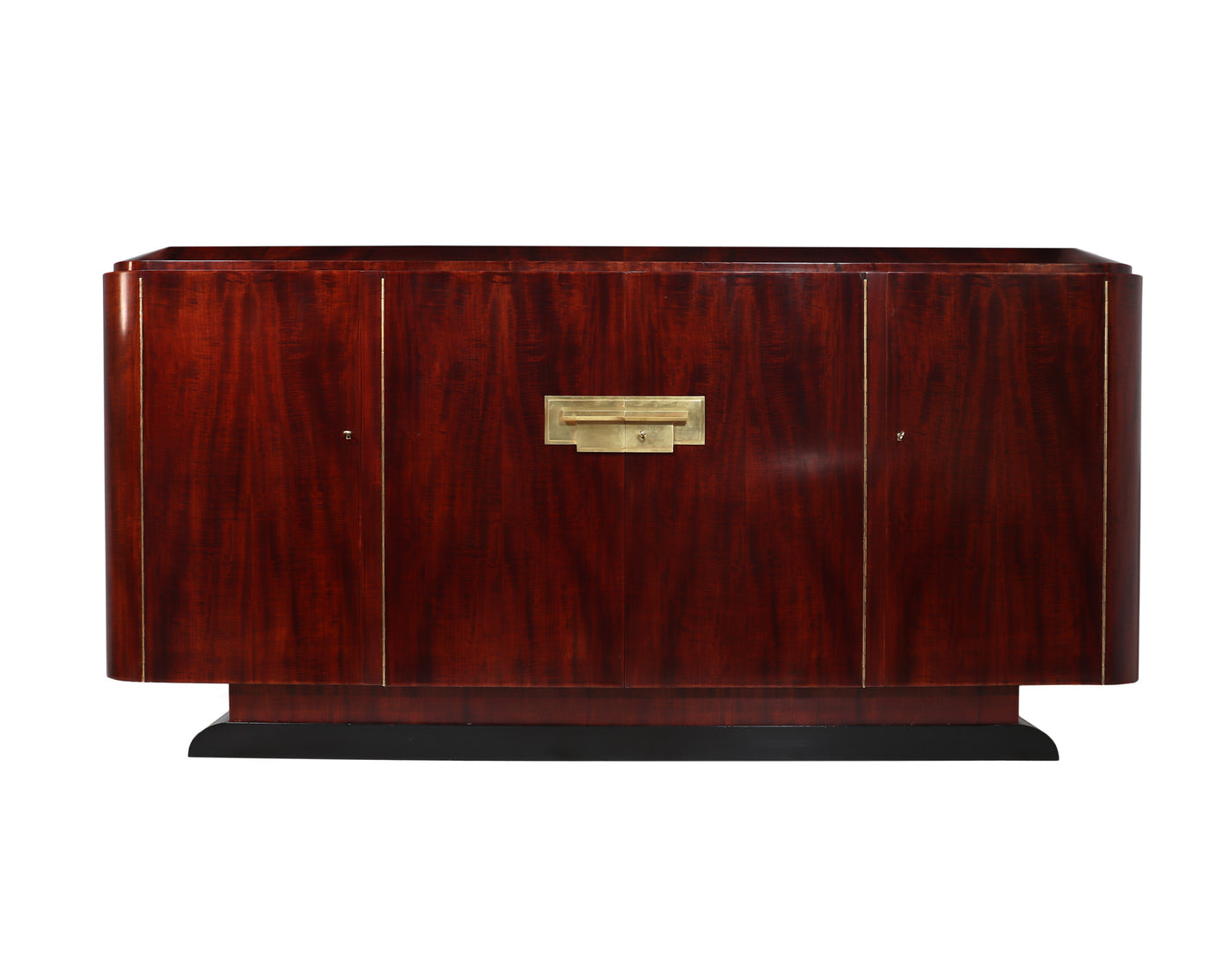 French Art Deco Sideboard in Red figured Sycamore front